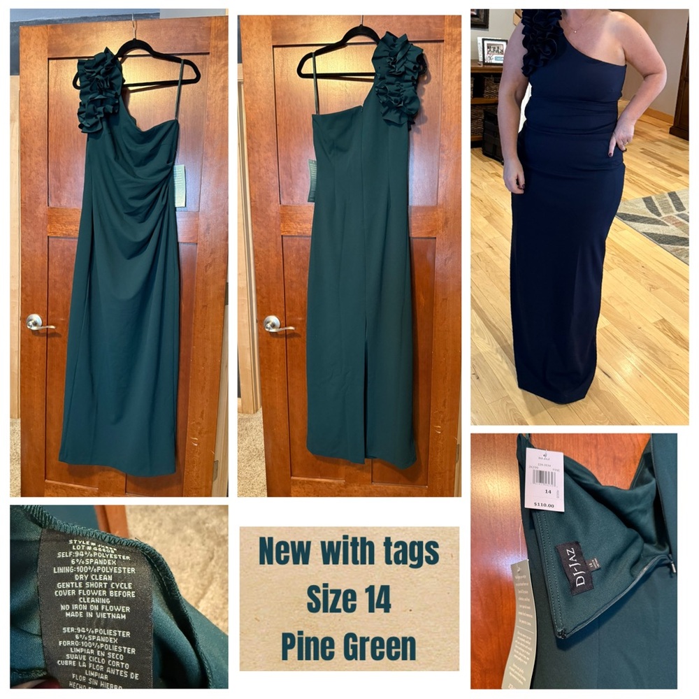 Women's One Shoulder gown - green